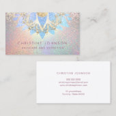 Carte De Visite lotus grunge bleu soins et esthétique (Devant / Derrière)