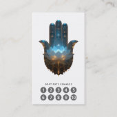 Carte De Visite Lotus Illumination | Conception de la main Hamsa (Devant)