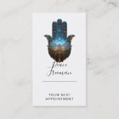 Carte De Visite Lotus Illumination | Conception de la main Hamsa (Devant)