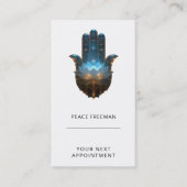 Carte De Visite Lotus Illumination | Conception de la main Hamsa (Devant)