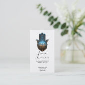 Carte De Visite Lotus Illumination | Conception de la main Hamsa (Debout devant)