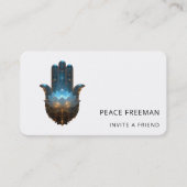 Carte De Visite Lotus Illumination | Conception de la main Hamsa (Devant)