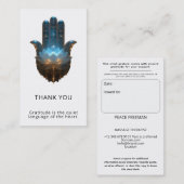 Carte De Visite Lotus Illumination | Conception de la main Hamsa (Devant / Derrière)
