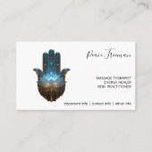 Carte De Visite Lotus Illumination | Conception de la main Hamsa (Devant)