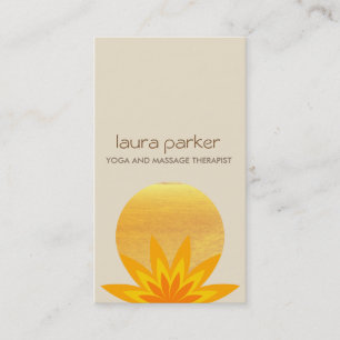 Carte De Visite Lotus Jaune Logo Yoga Soins de santé