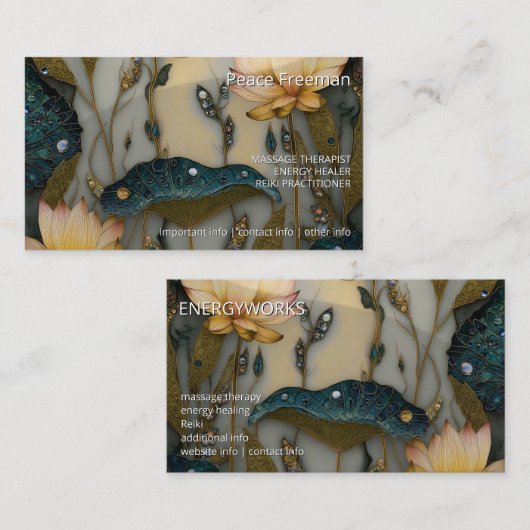 Carte De Visite Lotus Light Awakening | conception botanique (Devant / Derrière)