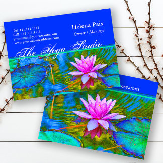 Carte De Visite Lotus Lily Flower - Studio Yoga, Spa, Salon de bea