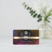 Carte de visite Lotus Lune à rayure dorée (Debout devant)