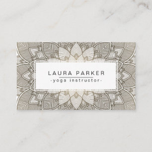 Carte De Visite Lotus Mandala Yoga Instructeur Méditation Fitness
