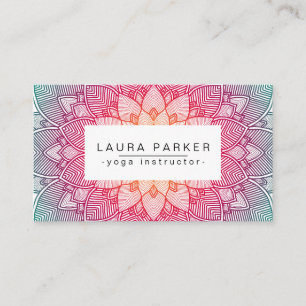 Carte De Visite Lotus Mandala Yoga Instructeur Méditation Fitness
