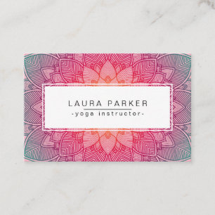 Carte De Visite Lotus Mandala Yoga Instructeur Méditation Holistic
