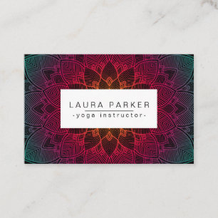 Carte De Visite Lotus Mandala Yoga Instructeur Méditation Holistic