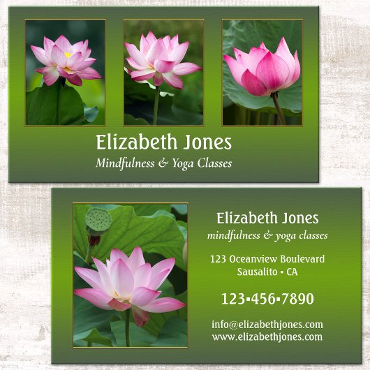 Carte De Visite Lotus Mindfulness Yoga Vos Photos