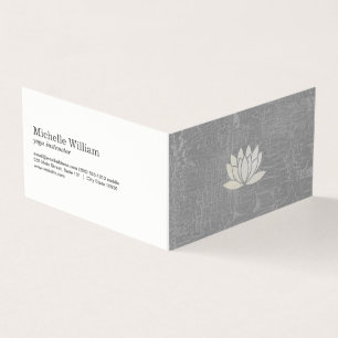 Carte De Visite Lotus moderne Fleur Marbré Gris