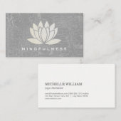 Carte De Visite Lotus moderne Fleur Marbré Gris (Devant / Derrière)