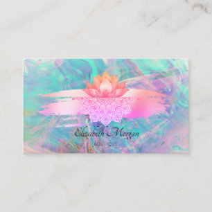 Carte De Visite Lotus Moderne Mandala Coup de Pinceau Opale Entrep