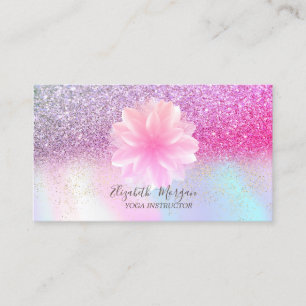 Carte De Visite Lotus Moderne Pailleté Confettis Holographiques