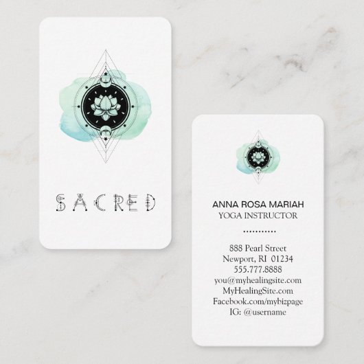 Carte De Visite *~* Lotus Moon Au Symbole Sacré Nirvana (Devant / Derrière)