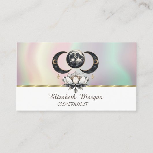 Carte De Visite Lotus Moon moderne coloré (Devant)