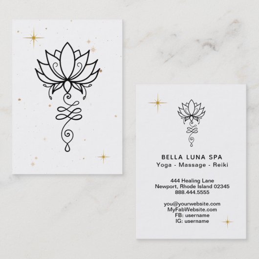 Carte De Visite *~* Lotus Nirvana Cosmique Géométrie Sacrée Entrep (Devant / Derrière)