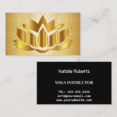 Carte De Visite Lotus noir doré moderne (Devant / Derrière)