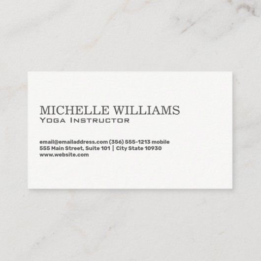 Carte De Visite Lotus | Pose de yoga (Dos)