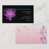 Carte De Visite lotus pourpre, nénuphar (Devant / Derrière)