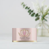 Carte De Visite Lotus professionnel Gold Stripe Yoga (Debout devant)