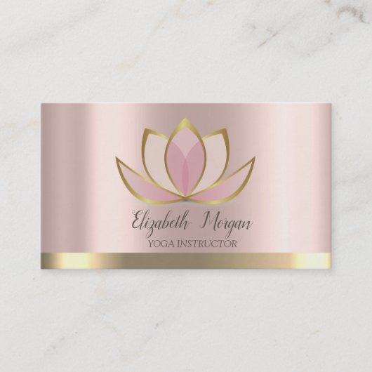 Carte De Visite Lotus professionnel Gold Stripe Yoga (Devant)