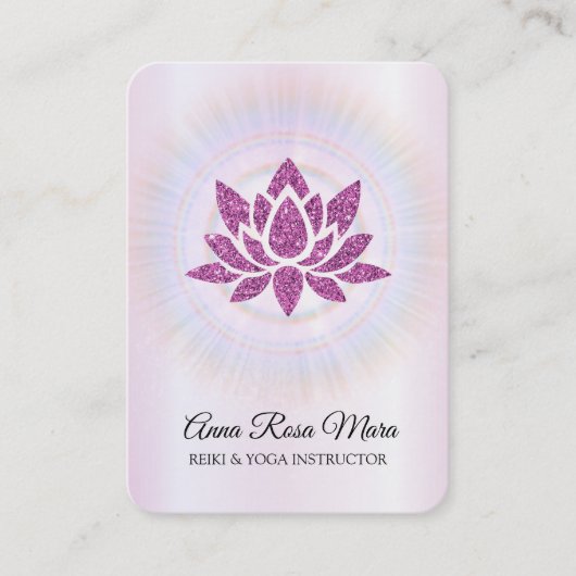 Carte De Visite *~* Lotus Rays Reiki Energy Healing MAGENTA  (Devant)