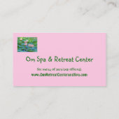 CARTE DE VISITE LOTUS ROSE AU MILIEU DE LILY VERTS (Dos)