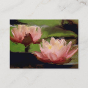 Carte De Visite Lotus rose en huiles ACEO