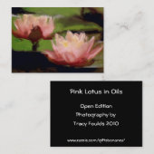 Carte De Visite Lotus rose en huiles ACEO (Devant / Derrière)