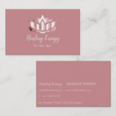 Carte De Visite Lotus rose - énergie de guérison (Devant / Derrière)