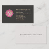 Carte De Visite Lotus rose Fleur Holistique Arts Naturels De Guéri (Devant / Derrière)