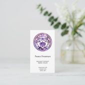 Carte De Visite Lotus Sérénité | Conception de Mandala Violet (Debout devant)