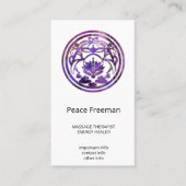 Carte De Visite Lotus Sérénité | Conception de Mandala Violet (Devant)