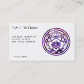 Carte De Visite Lotus Sérénité | Conception de Mandala Violet (Devant)