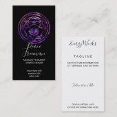 Carte De Visite Lotus Sérénité | Conception de Mandala Violet (Devant / Derrière)