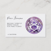 Carte De Visite Lotus Sérénité | Conception de Mandala Violet (Devant)