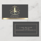 Carte De Visite Lotus, Silhouette femmes or, Instructeur de Yoga (Devant / Derrière)