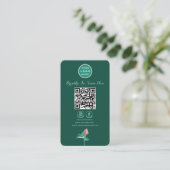 Carte De Visite Lotus Social Media Scannable QR Code vertical (Debout devant)