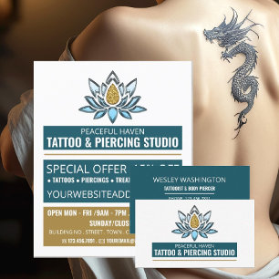 Carte De Visite Lotus Tatouage, Tatouage & Piercer Corps