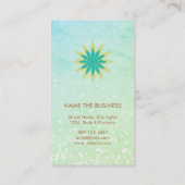Carte De Visite Lotus vert Fleur Mandala Logo Yoga Guérison (Dos)