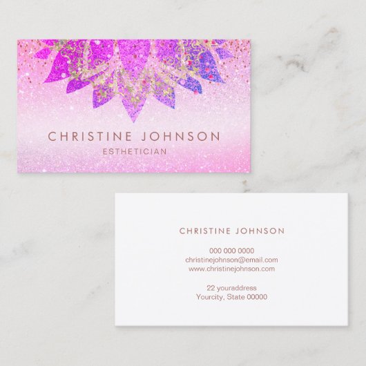 Carte De Visite lotus violet (Devant / Derrière)