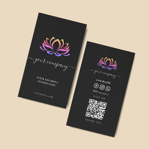 Carte De Visite Lotus Wellness Spa Therapists Cosmetologues QR