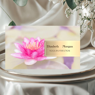 Carte De Visite Lotus Yoga Bokeh Gold professionnel