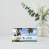 Carte De Visite Louer Mon Condo Situation Tropicale Tall Palm Tree (Debout devant)