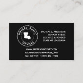 Carte De Visite Louisiane Notaire Public Services (Devant)