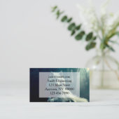 Carte De Visite Loup blanc dans la forêt nocturne (Debout devant)